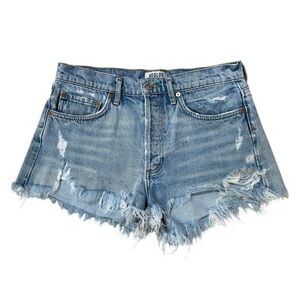 Agolde Parker Denim Cut-Off Shorts, Size 27, Blue